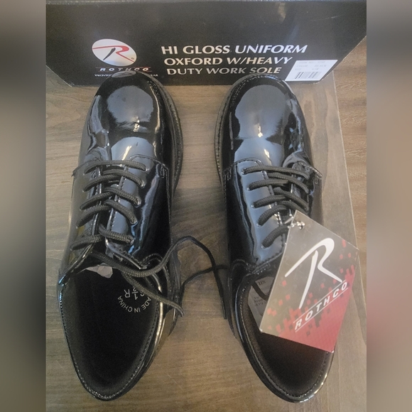 Rothco Men's Glossy Black Oxford Shoes - Picture 1 of 7